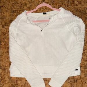 Roxy Women's White Waffle Knit Sweatshirt